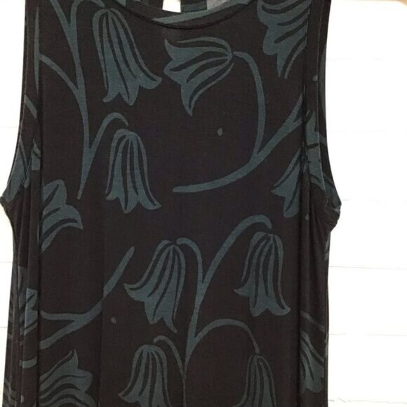 Chelsea And Theodore Jersey Trumpet Dress Black And Green Stretchy Sleeveless - Picture 4 of 8